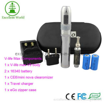 2013 Newest Stainless Steel V-Life Max EGO-V9 Lava Tube Mod, E Cigarette